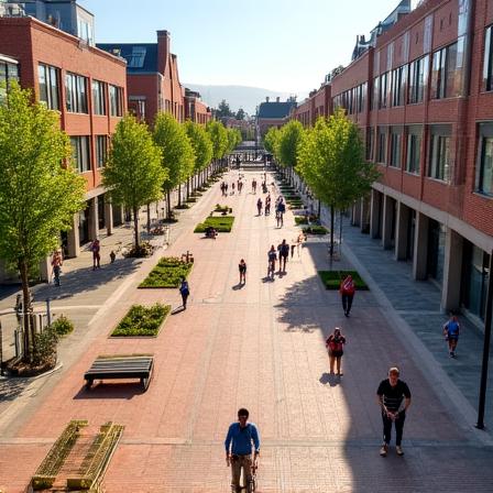 Modern stadsplein in Tilburg